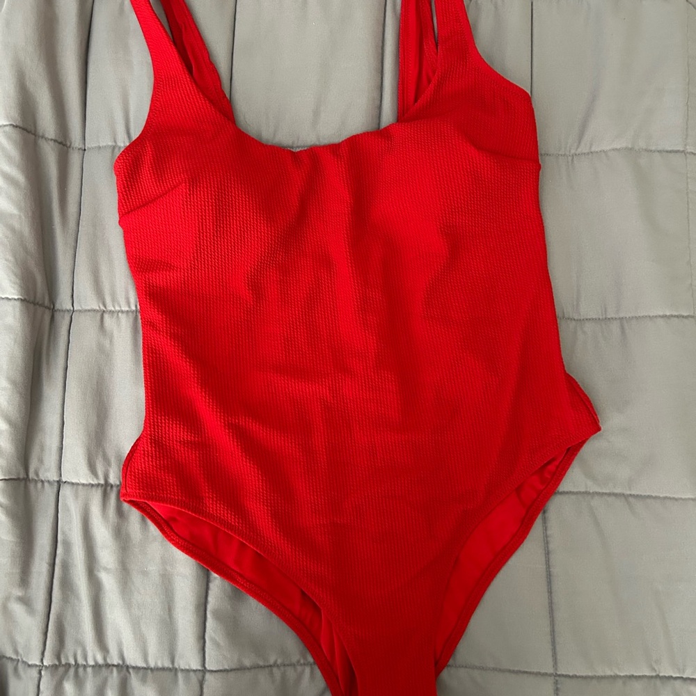 NWT H&M Red Textured Swimsuit